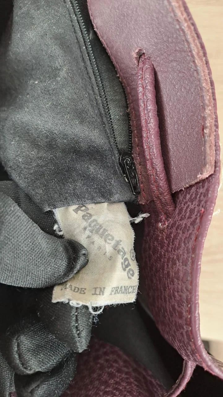 Trekkoordtas / Paquetage Paris / Vintage / Bordeaux / Dames / Leer / SV10 – photo 5